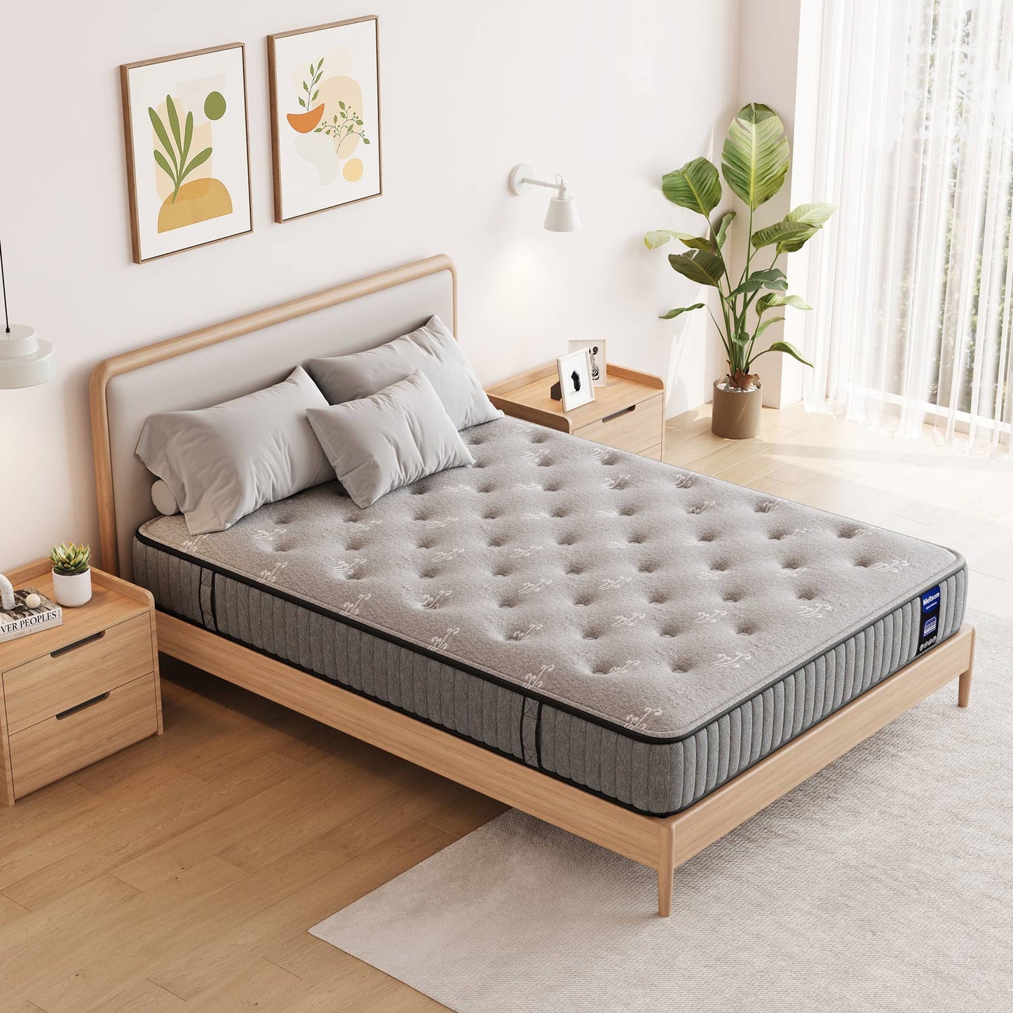 Mellsom Super King Mattress 6FT, 7 Zone Orthopedic Super King Size Mattress 8 Inch, 180x200x20 cm