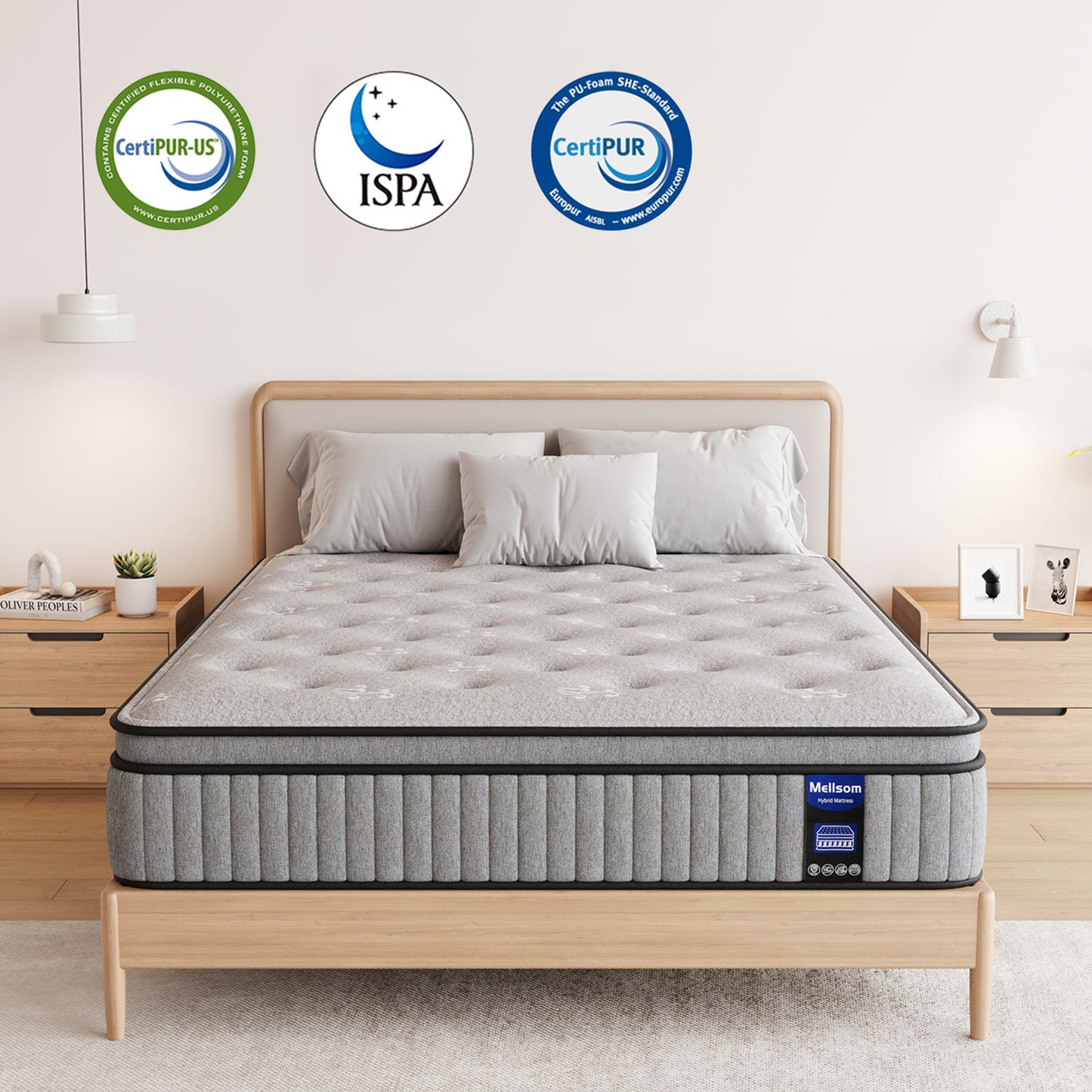 Mellsom Single Mattress 3FT, 7 Zone Orthopedic Single Size Mattress 10 Inch, 90x190x25 cm